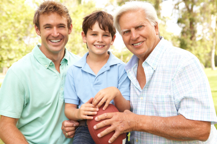 multiple generation white males of a family