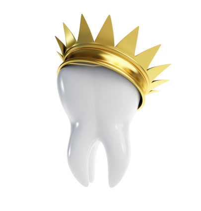 Tooth with tilted golden crown